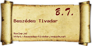 Beszédes Tivadar névjegykártya