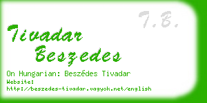 tivadar beszedes business card